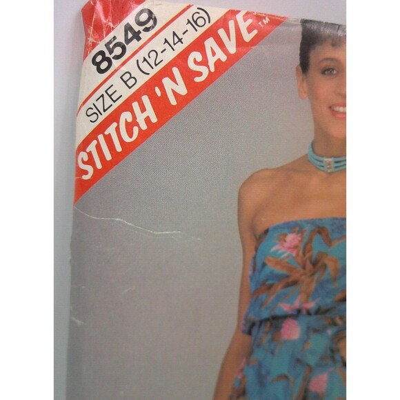 Stitch N Save by McCalls Pattern 8549 Misses Romper and Skirt Size 12-16 Uncut - Picture 2 of 3